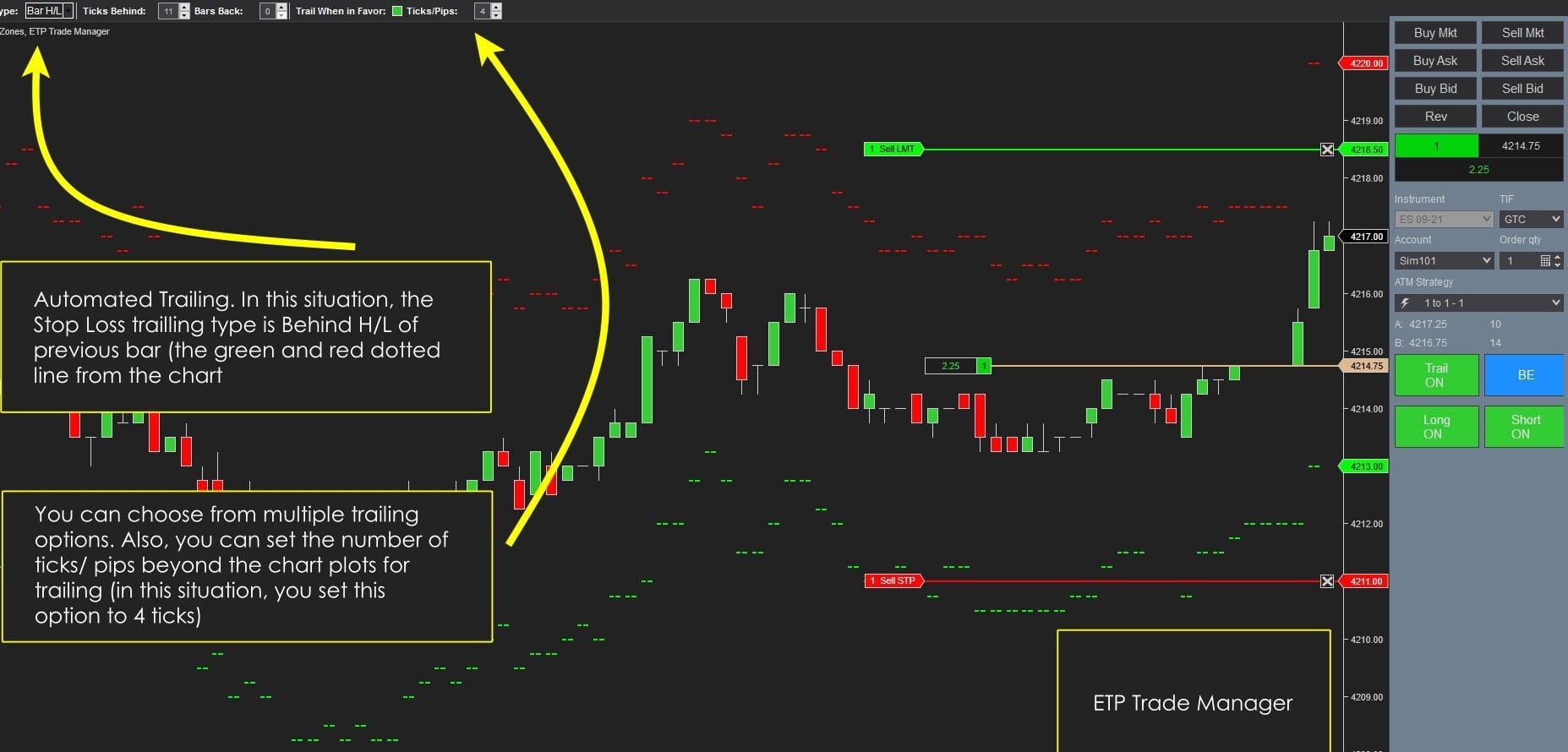 ETP Trade Manager Automatic Trailing
